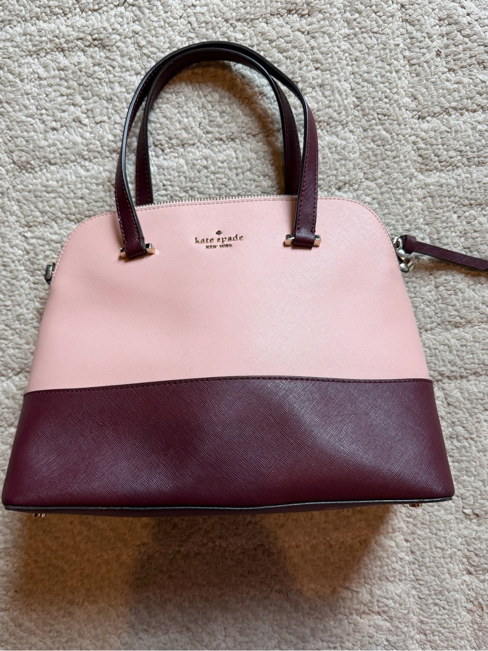 kate spade Pink and Burgundy Colorblock Dome Satchel